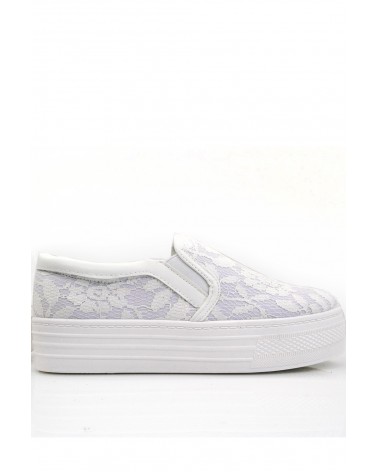 Creppers Plataforma White&White Flowers Style