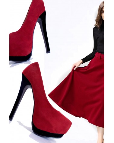 Sapatos Salto Compensados Red & Black Style