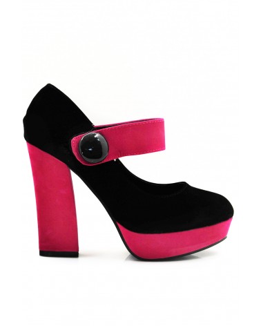 Sapatos Plataforma Mary Jane Black & Pink Style