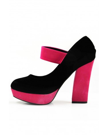 Sapatos Plataforma Mary Jane Black & Pink Style