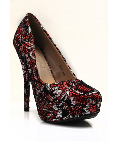 Sapatos Casamento Salto Alto Red Flower Spring Collection