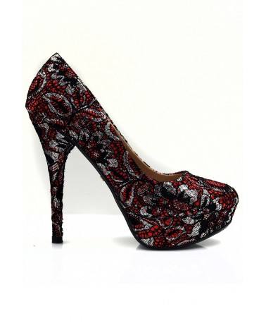 Sapatos Casamento Salto Alto Red Flower Spring Collection