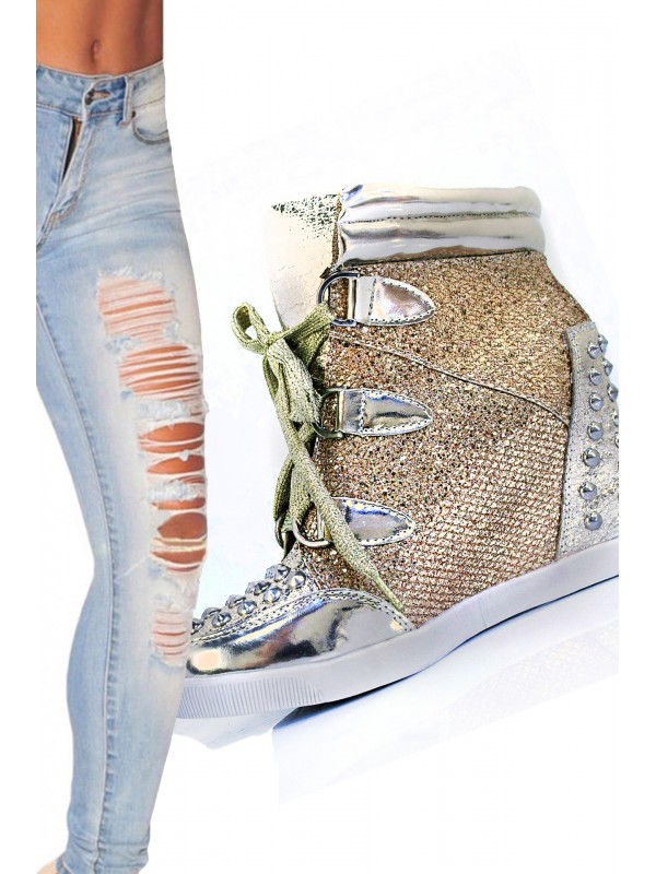 Sapatilhas Cunha Bright Golden Spikes Style