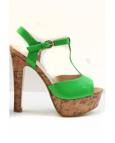 Sandálias Plataforma Foxy Jeffrey Green Neon Style