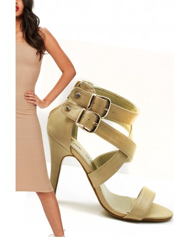 Sandália Salto Beige High Heels Style