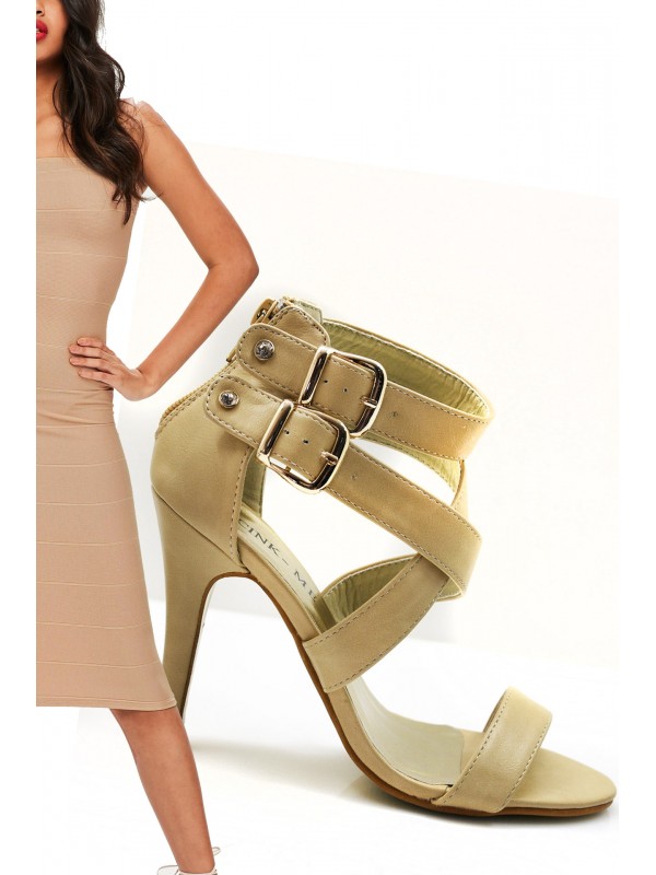 Sandália Salto Beige High Heels Style