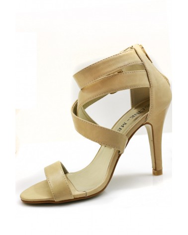 Sandália Salto Beige High Heels Style