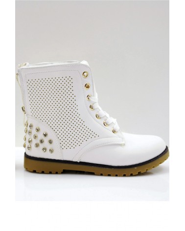 Botas Rasas Primavera Marten Spikes White Style