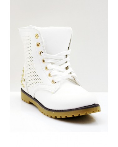 Botas Rasas Primavera Marten Spikes White Style