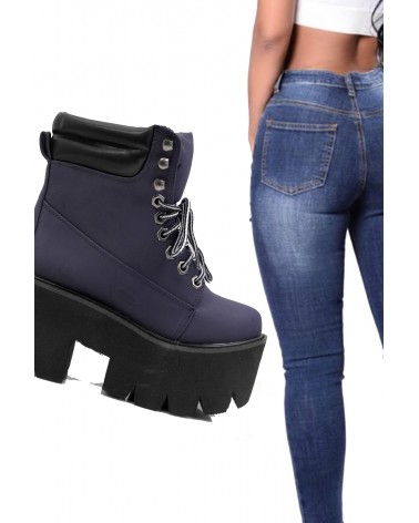 Botas Plataforma Jeffrey NIRVANA CHUNKY Blue