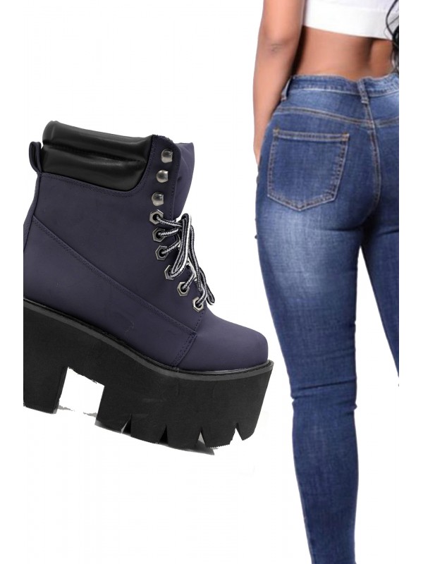 Botas Plataforma Jeffrey NIRVANA CHUNKY Blue