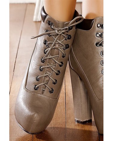 Bota Plataforma Khaki Jeffrey Design