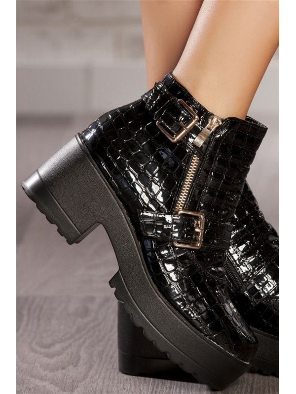 Botas Plataforma CHUNKY Black CROC Style