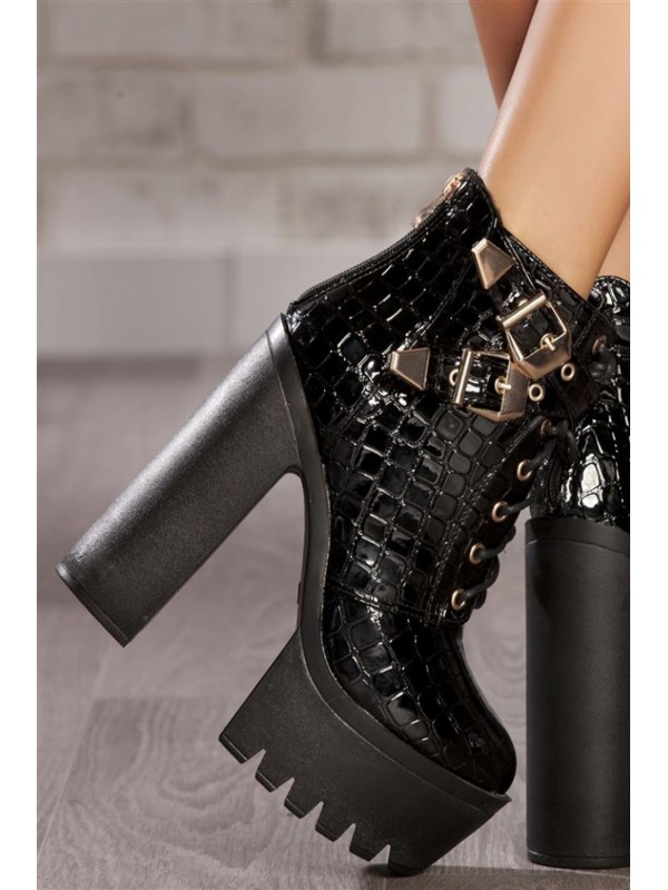 Botas Plataforma CHUNKY Croco J'ADORE BUCKLE Style