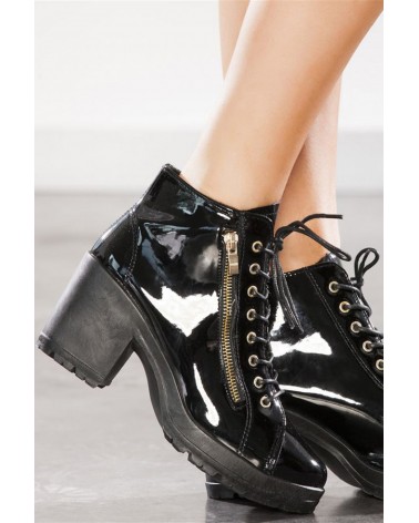 Botas Plataforma CHUNKY Black Shiny Style