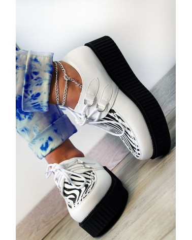 CREEPERS WHITE ZEBRA LONDON STYLE