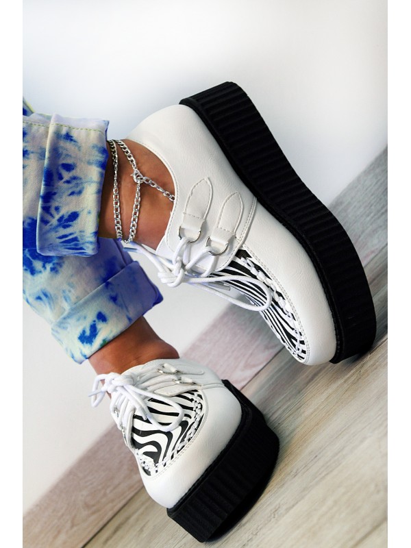 CREEPERS WHITE ZEBRA LONDON STYLE