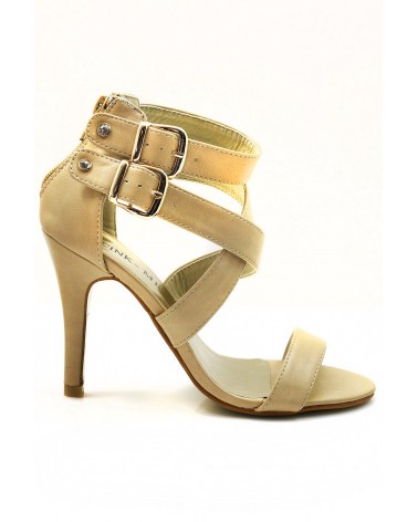 Sandália Salto Beige High Heels Style