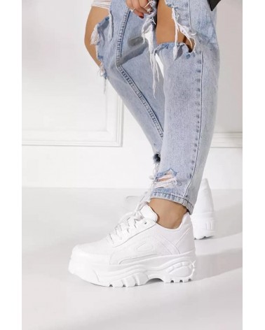 White platform sneaker