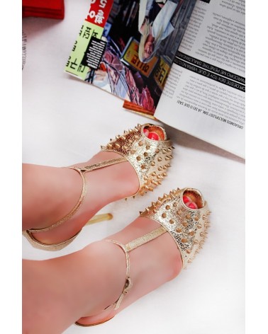 Sapatos Salto Alto Abertos Christian Style Gold Spikes