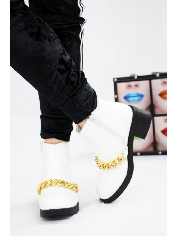 Botas Rasas Givench Laura Chain White Style