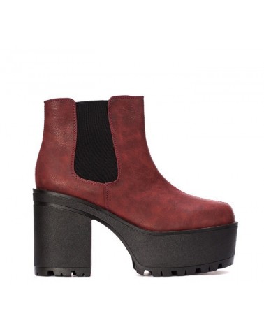 PLATFORM LONDON WINE CHUNKY BOOTS