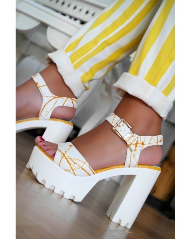 Sandálias Plataforma White / Yellow