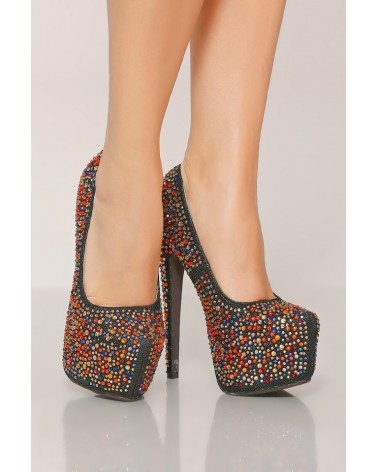 Sapatos Multi Color Pearls Salto Alto