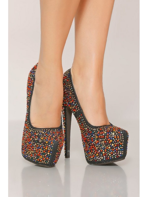 Sapatos Multi Color Pearls Salto Alto