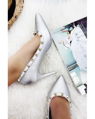 Sapatos Salto Stilleto Silver Fashion