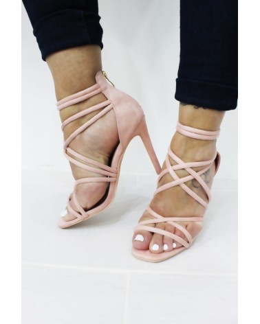 Sandálias Salto Pink Classic Velvet Style