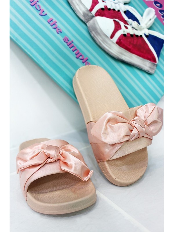 Chinelo Pink Satin Bow