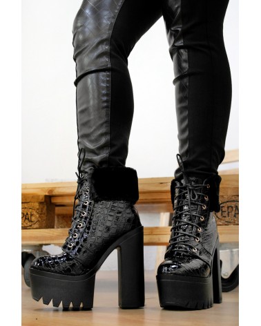 Botas Plataforma CHUNKY Croco Jeffrey HOT BOSS