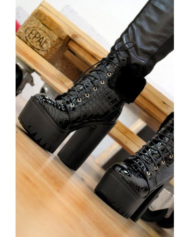 Botas Plataforma CHUNKY Croco Jeffrey HOT BOSS