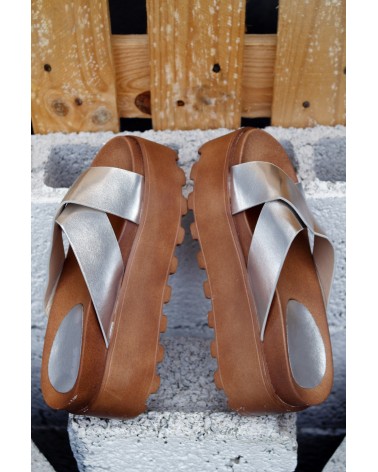 TRIPLE CHUNKY SILVER SANDALS